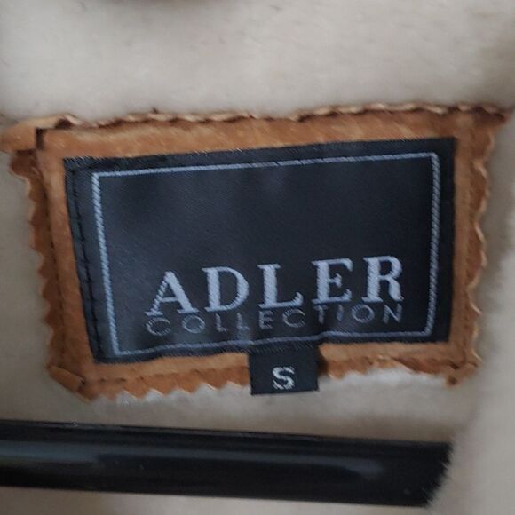 VTG Adler Collection Suede Leather Jacket Unisex Faux Fur Lined Coat Size S - Picture 3 of 10
